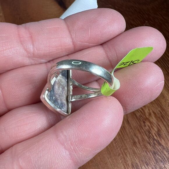 Natural Indian Blanket Jasper Ring, Solid Sterling Silver - Sz 8 - Picture 3 of 3